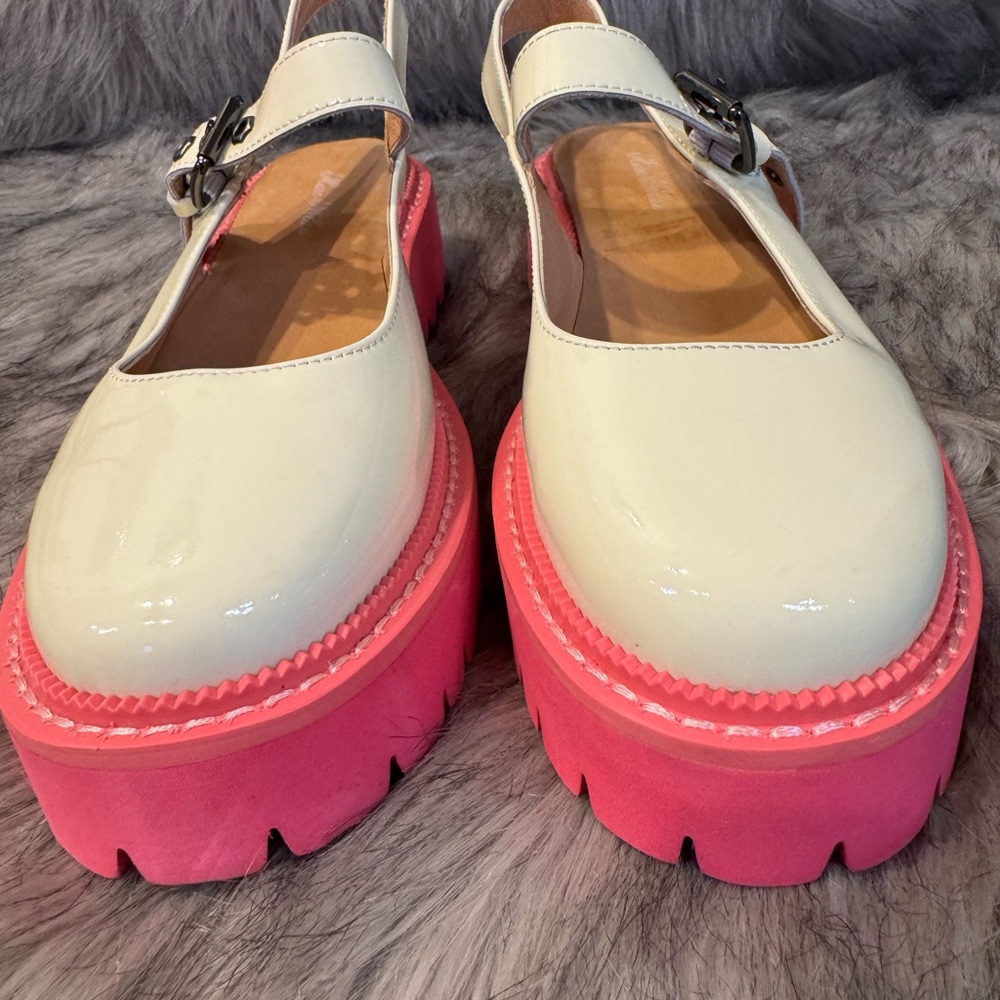 Marc Nolan Chic Cream and Pink Women's Mary Jane Shoes Size 7/8 - Picture 6 of 9